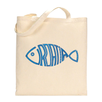 Croatia Blue Fishbone Cotton Tote Bag