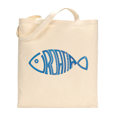 Croatia Blue Fishbone Cotton Tote Bag