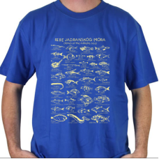 Fishes of the Adriatic Sea Adult T Shirt Blue Fishes of the Adriatic Sea Adult T Shirt Blue